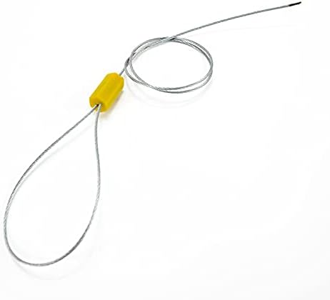 35" Steel Wire Cable Seals Tamper Resistant Security Seal Tags Numbered Self-Locking Safety Seals Length 90 cm (Pack of 100pcs, Yellow)