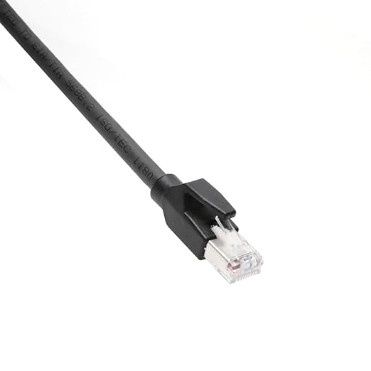 Alvin's Cables M12 X-Code 8 Pin Male to RJ45 Ethernet Cable for Cognex Keyence Camera, High-Flex Cat6a Cable for Industrial Automation, Fieldbus Module, Robotics, Right Angle 9.84ft/3m