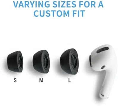 Comply Memory Foam Replacement Earbud Tips for Apple AirPods Pro 1 & 2 | Ultimate Comfort, Secure Fit, Superior Noise Isolation | Anti Slip, Prevent From Falling Out | Black, Small (3 Pairs)