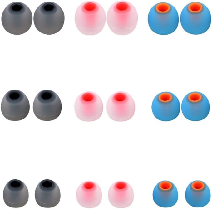Silicone Earbud Tips Earbuds Replacement Ear Tips Gels Bud for Popular in-Ear Headphones Other Inner Hole from 3.8mm - 5.1mm Earphones 9 Pairs S/M/L