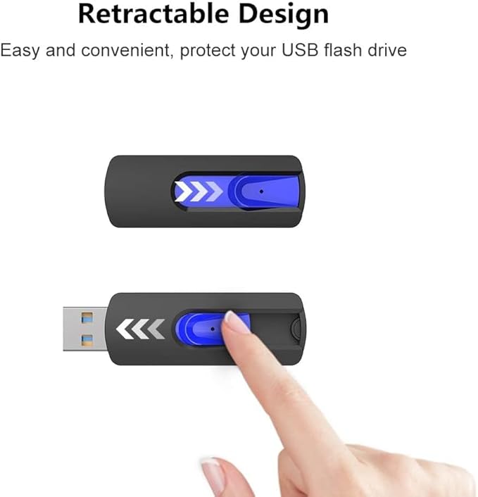 USB 3.0 Flash Drive, JUANWE 16GB Flash Drive 10 Pack USB Drives Thumb Drive 3.0 Retractable Memory Stick Jump Drive for Data Storage and Backupp, Blue 10 Pack