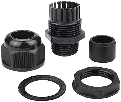 XHF IP68 Nylon Waterproof NPT Cable Glands Kit 38pcs 1/4", 3/8'', 1/2'', 3/4'' UL Listed and RoHS Cord Grip Compliant Cable Strain Relief Grey