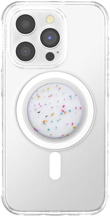 PopSockets Phone Grip for MagSafe with Kickstand, Magnetic Stand, Swappable Top, Secure Hold for iPhone MagSafe Cases, Phone & Tablet Grip - Circus Regrind Coconut Crème