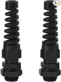 Strain Relief Cord Connector, CGELE 2 Pack NPT 3/8" Waterproof Cable Gland Cord Grip Spiral Adjustable Connector Strain Relief Cord Connectors Joints Nylon with Gaskets