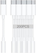 USB-C to 3.5mm Audio Headphone Adapter - HiFi 200 Pack Compatible with Apple iPhone 16 15 Samsung Galaxy S25 S24 S23 S22 S21 Plus Pro Max Ultra Pixel iPad - Type C to Aux Cord Jack Dongle Adapter
