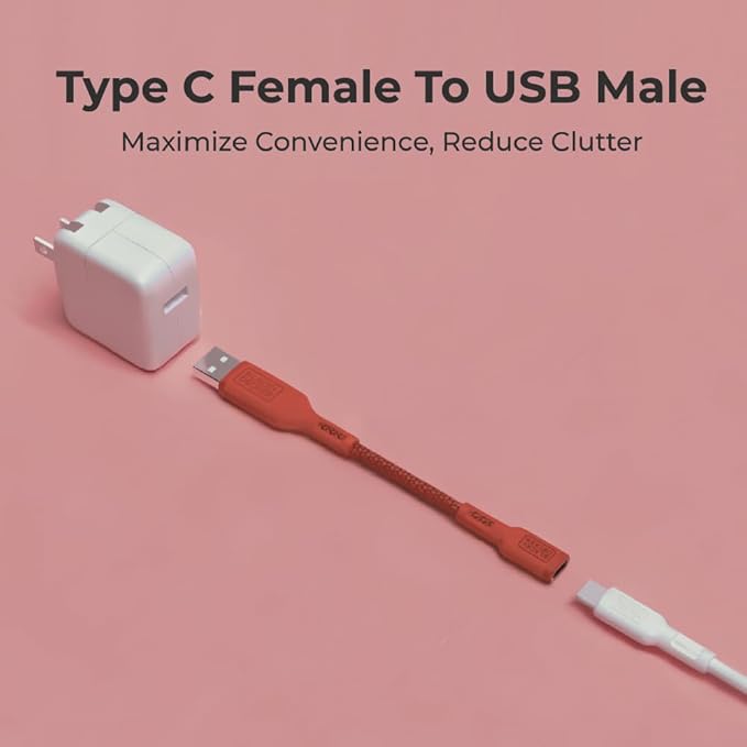 BLACK+DECKER USB C to USB Adapter [2 Pack], Type C Female to USBA Male OTG Cable USBA to USBC Adapter Apple Compatible with MacBook Pro/Air, iPhone 16/15 Series, Samsung Galaxy S24/S23/S22, Coral