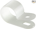 GTSE White Nylon Plastic Cable Clamps, 1/2" Screw Mounts for Cable, Rope, Tube Management, 100 Pack