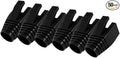 50 Pcs Cat7 Cat7A Cat8 Strain Relief Boot, RJ45 Plug Connector Cover Modular Network Plug Connector Cap Cable Connector Boots, Black