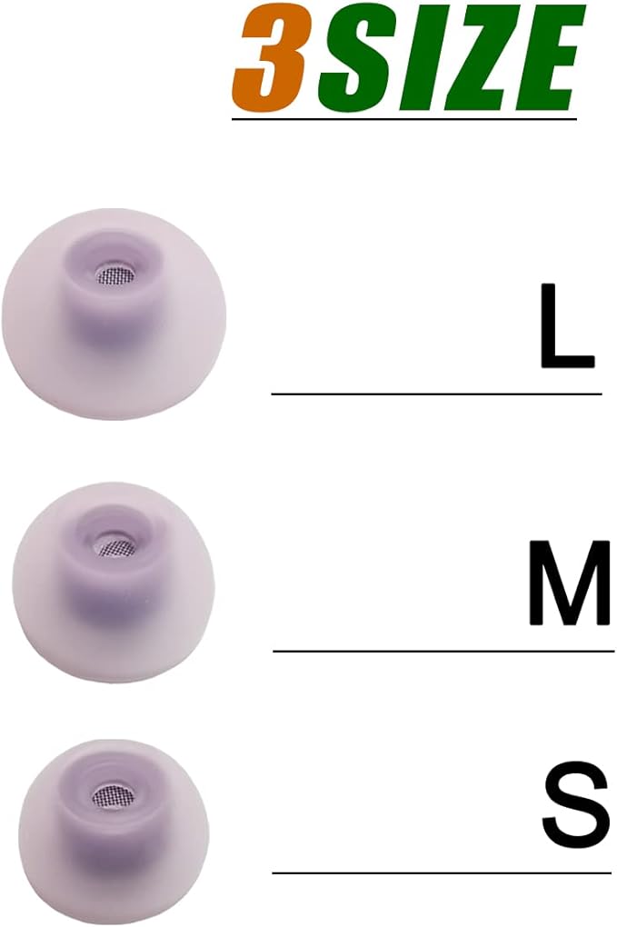 Silicone Ear Tips for Galaxy Buds 2 Replacement Earbud Tips, 6 Pairs LMS Purple