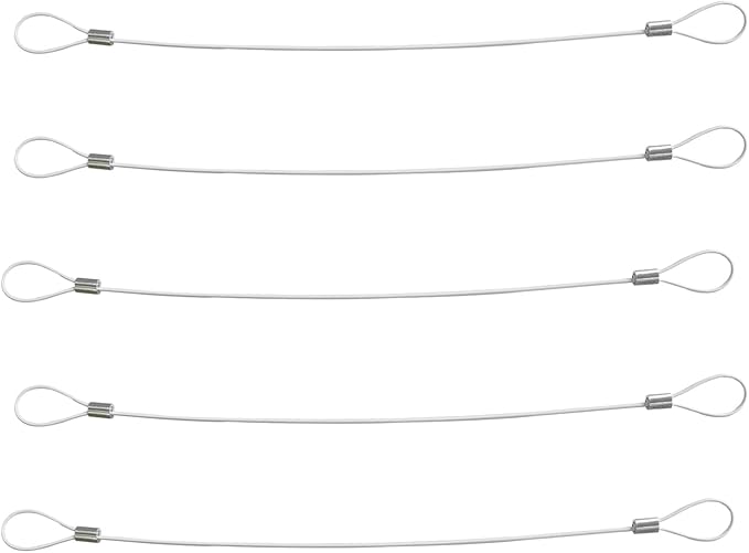 Cable Tethers 10 Pack with Crimping Tool (12 Inches, White Color), Adjustable Security Cable Look, Universal DIY Adapter Tethering Ties Kit for Computer Cord, Pre-Assembled, Tamper-Resistant