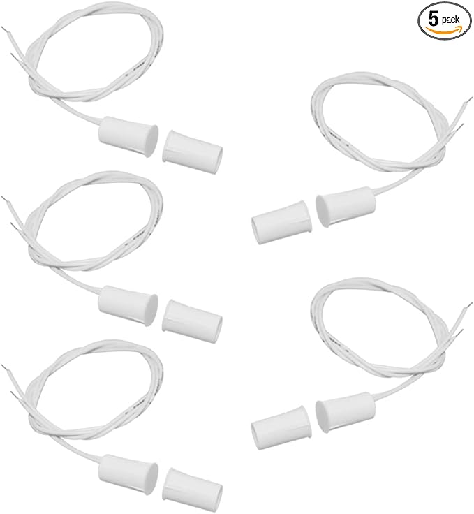 5 Pack Magnetic Contacts Switch Window Door Sensor for Alarm System NC 3/8"