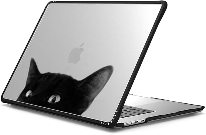 CASETiFY Impact MacBook Air 15" (M2-M4) Case [Cushioned Impact Corners/Scratch-Resistant/Anti-Slip Grip] - CAT - Clear Black