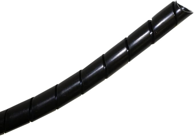 Kable Kontrol Vortex Spiral Cable Wrap - 1/4” Inch 100’ Feet Long - Hose Protector Flexible Polyethylene Wire Conduit Tubing Cable Sleeve Cord Cover to Organize Wires – Black