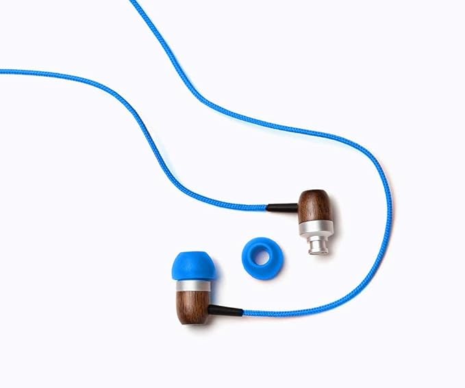 Symphonized Premium Wooden Earphones Wired (3.5mm Jack) Deep Bass Sound, 3D Sound, Microphone Volume Control, 90% Noise Cancelling for Type C Devices. Earphones for Android