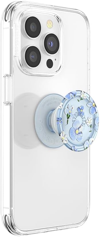 PopSockets Plant-Based Phone Grip with Expanding Kickstand, Adhesive Grip, Eco-Friendly - Translucent Blue Fields