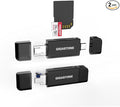 GIGASTONE SD Card Reader 2-Pack, 5-in-1 USB-A/USB-C Card Reader, Dual Slot for SD/Micro SD/SDHC/SDXC, Compatible with Laptop, PC, iPhone16/15, MacBook Pro/Air, iPad Pro, Android