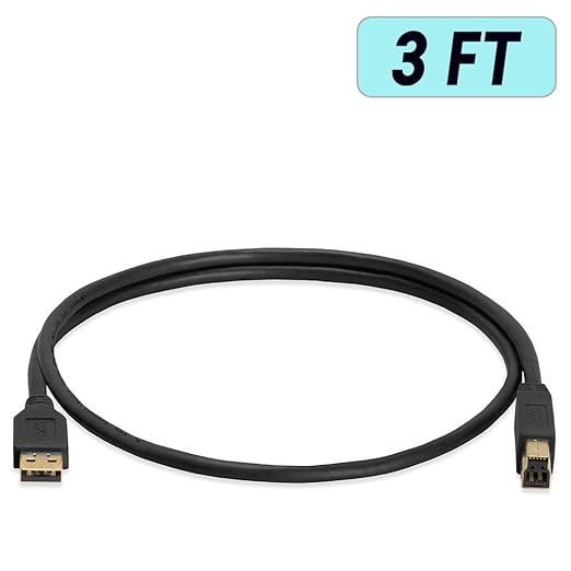 Cmple - USB 3.0 A Male to B Male Gold Plated Cable - 3FT (Blue)