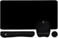 Keyboard Wrist Rest Large Mouse Pad Wrist Support for Computer, 4 in 1 Memory Foam Keyboard Pad Desk Mat Ergonomic Hand Rest Wrist Cushion for Home Office Gaming-Black