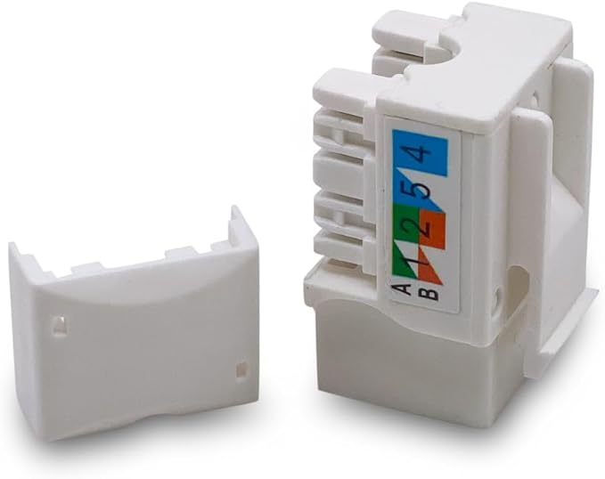 (50-Pack) Cat6 Keystone Jack - [UL Listed] - Ethernet Wall Jack - Wall Cat6 - Cat6 Network Coupler - Keystone Jack - Cat5/5e/6 Compatible - Cat6 Network Coupler