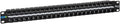 ICC CAT6 Feed-Through Patch Panel, 48 Port, 1U Rackmount, RJ45 Ethernet Patch Panel, No Punch Down, PoE++ and TAA Compliant, Black
