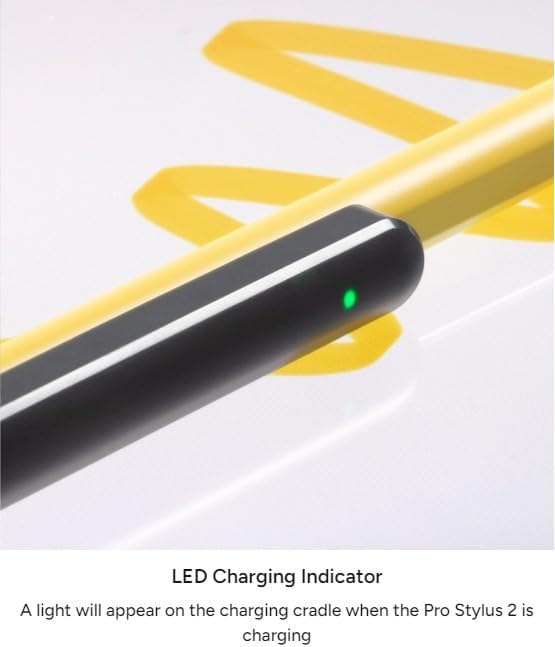 ZAGG Pro Stylus 2 with Active & Capacitive Tips, Palm Rejection, Tilt Recognition, Bluetooth Pairing, Compatible w/iPad Pro 11/12.9 (3,4, & 5 Gen)/Air 10.9/iPad 10.2/9.7/Mini 5/ iPad Air (M2) - Yellow