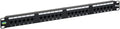 ICC Voice Patch Panel, UL Listed, Rackmount 6P6C 24 Port 1U 19-Inch Telephone Network Patch Panel with Rear UTP USOC Wiring 110 IDC Terminal Blocks for PBX and Business Phone Systems, Black