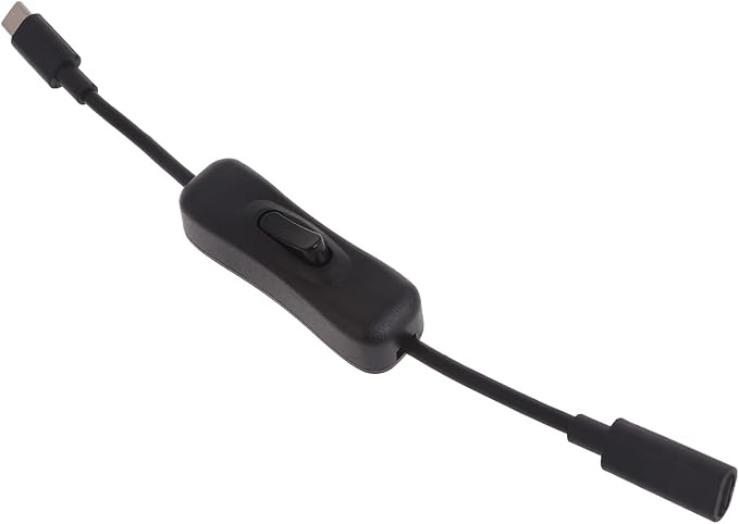 USB-C Extension Cable with Inline On/Off Switch - 6ft Power Control for Monitors, Printers and Gaming | Gold-Plated Connectors and 4K Video Support (Black)