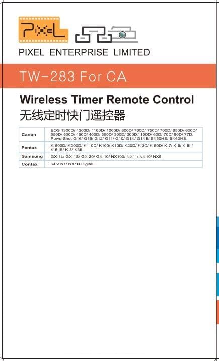 Pixel Remote Timer TW283-E3 LCD Multi-Function Shutter Remote Release Timer Controller Adapter Compatible with Canon EOS DSLR Pentax Contax Cameras