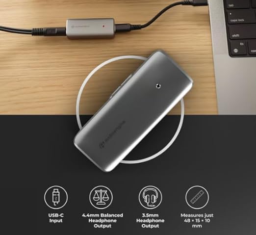 Audioengine HXL Portable Balanced Headphone Amplifier & DAC 4.4mm/3.5mm Outputs, 520mW @ 32Ω Balanced Power, Hi-Res PCM 32-bit/384kHz & Native DSD256 Support