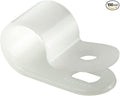 GTSE White Nylon Plastic Cable Clamps, 3/8" Screw Mounts for Cable, Rope, Tube Management, 100 Pack