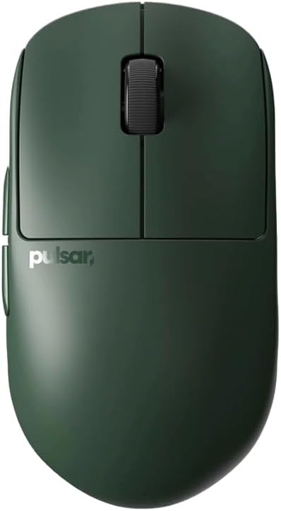 Pulsar Gaming Gears X2H Wireless Gaming Mouse, Founder's Edition, Ultra Lightweight 1.90 oz (54 g), Symmetrical, Optical Switch, 2.4 Ghz 1 ms, 26000 DPI, PAW3395 Sensor (Medium, Wireless, Green)