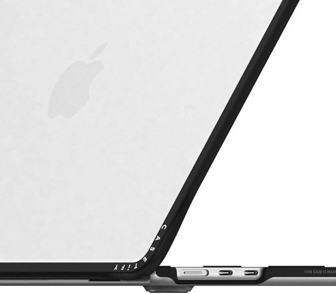 CASETiFY Impact MacBook Air 13.6" (M2-M4) Case [Cushioned Impact Corners/Scratch-Resistant/Anti-Slip Grip] - Petit Floral Transparent - Clear Black