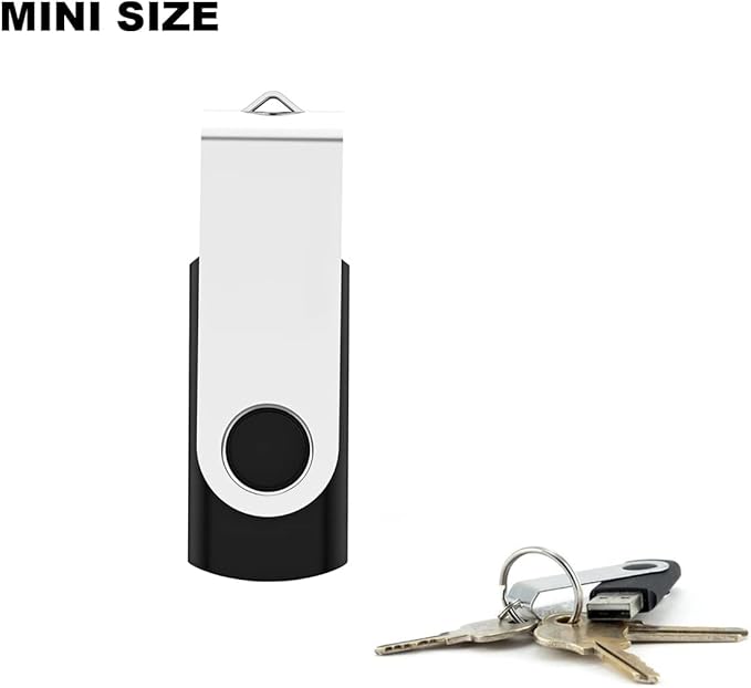5 Pack 32GB USB Flash Drive with Type C Adapter and Storage Box USB 2.0 High Speed Metal Pen Drive 360° Rotatable Storage Memory Stick for Phone/Pad/PC/Laptop/Android - Black(5-Pack 32GB)