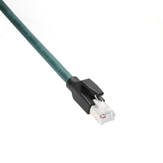 Alvin's Cables M12 X-Code 8 Pin Male to RJ45 Ethernet Cable for Cognex Keyence Camera, High-Flex Cat6a Cable for Industrial Automation, Fieldbus Module, Robotics, Right Angle 32.8ft/10m Green