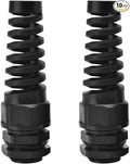 Strain Relief Cord Connector, CGELE 2 Pack NPT 3/4" Waterproof Cable Gland Cord Grip Spiral Adjustable Connector Strain Relief Cord Connectors Joints Nylon with Gaskets