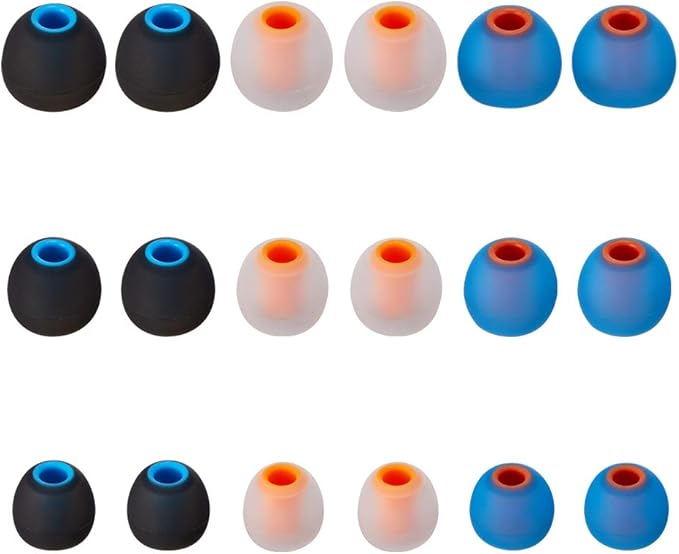 Earbud Tips Soft Silicone Earbuds Replacement Tips Fit for in-Ear Headphones(Inner Hole from 3.8mm - 4.2mm Earphones) 9 Pairs S/M/L