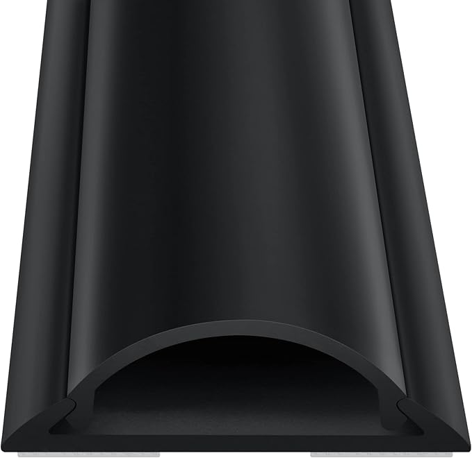ZhiYo Cord Hider Floor 68in(4xL17in), Rigid PVC Floor Cord Cover, Hard PVC Floor Wire Cover, Floor Cable Cover for Cable Management Floor, Cable Floor Cover Black, Cord Cavity - 1in W x 0.35in H