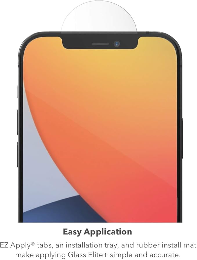 ZAGG InvisibleShield Glass Elite Plus Screen Protector - Made for iPhone 12 Pro Max - Case Friendly Screen - Impact & Scratch Protection, clear (200106657)