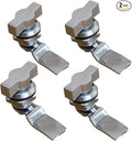 Thumb Operated Offset Cam Lock, Stainless Steel Keyless, Metal Replacement Lock Cylinder for RV Compartment Camper Storage Door Cabinet Mailbox Drawer Latch (4pcs)