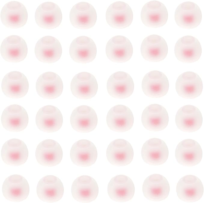36 Pieces Medium Earbud Tips Soft and Comfortable Ear Bud Replacement Pieces Silicone Fit Most in-Ear Headphones，Inner Hole 3.8mm -5.5mm，Medium White and Red Replacement Eartips