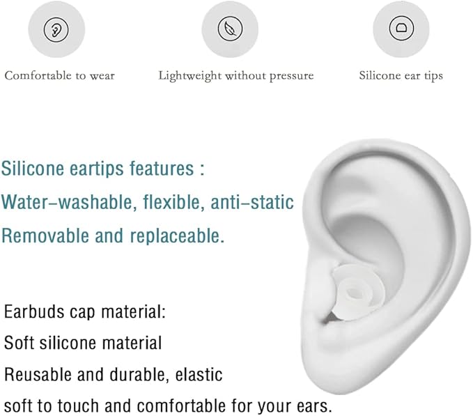 Silicone Earbud Tips Replacement Ear Tips for in- Ear Headphones Earbud Rubber Tips Eartips, 10 Pairs Large