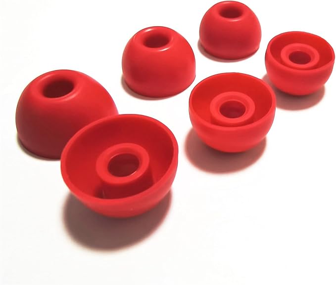 Silicone Earbuds Tips for Beats Studio Buds Ear Tips Replacement for Beats Studio Buds Earbuds 6 Pairs LMS Red