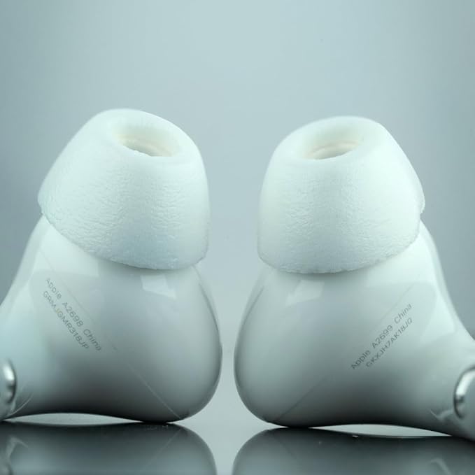 Comply TrueGrip MAX | Premium Memory Foam Replacement Earbud Tips for Apple AirPods Pro 1 & 2 | Long Lasting Comfort, Extreme Durability, Secure Fit, Superior Noise Isolation| White (Small) (3 Pairs)