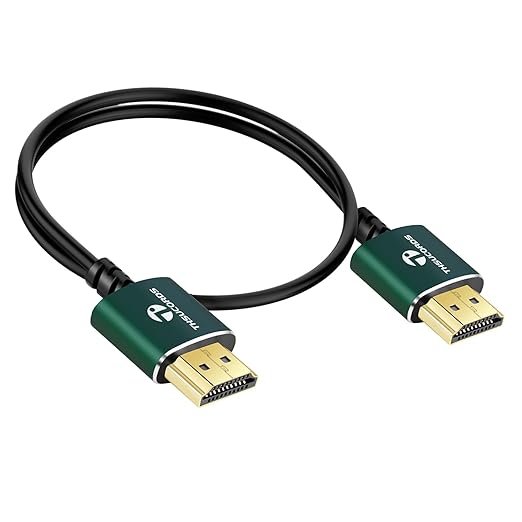 Thin HDMI to HDMI Cable 1FT 2 Pack, Ultra Slim & Flexible HDMI Cord Supports High Speed 4K@60Hz 18gbps 2160p 1080p