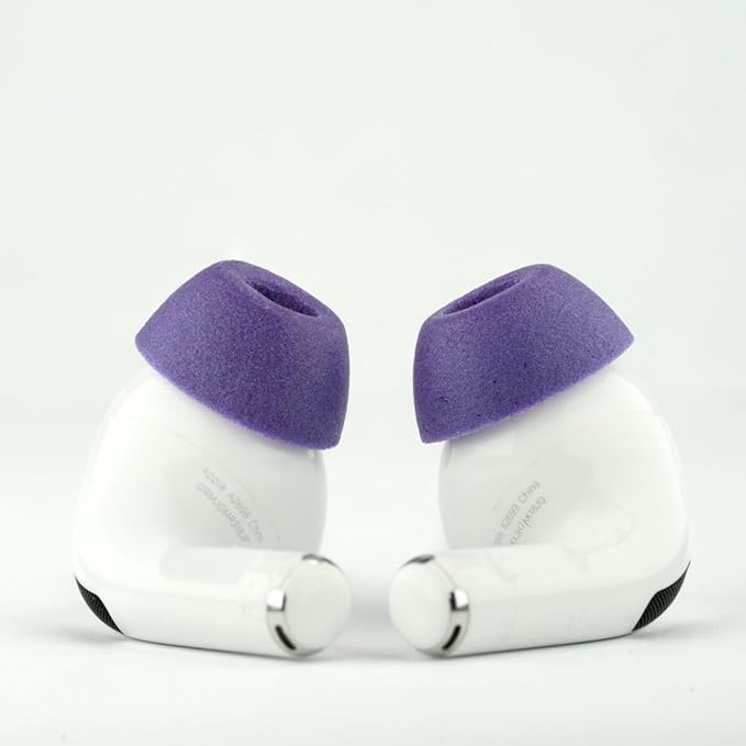 Comply TrueGrip MAX | Premium Memory Foam Replacement Earbud Tips for Apple AirPods Pro 1 & 2 | Long Lasting Comfort, MAX Durability, Secure Fit, Superior Noise Isolation| Purple (Medium) (1 Pair)