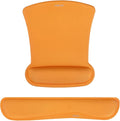 MOSISO Wrist Rest Support for Mouse Pad & Keyboard Set, Ergonomic Mousepad Non-Slip Base Home/Office Pain Relief & Easy Typing Cushion with Neoprene Cloth & Raised Memory Foam, Orange