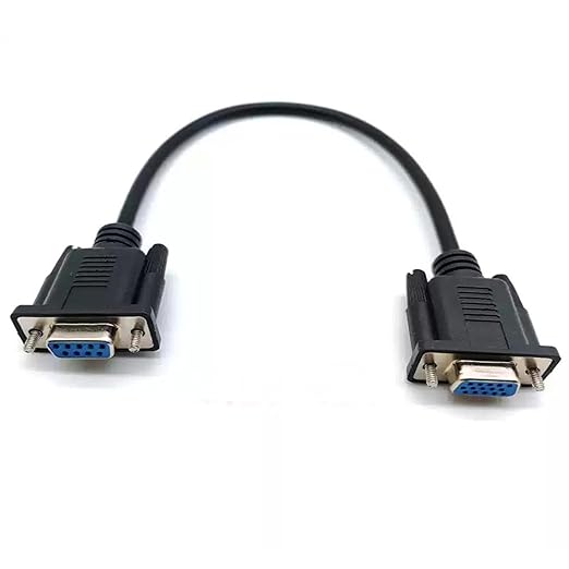 DB9 Female to VGA Female 15Pin Three-Row Signal Transmission Cable, VGA to DB9 Serial RS232 Data Cable for Mutual Transmission of Signals Between 9Pin Video Devices and Computers 1.5Meter