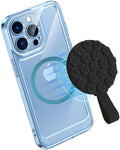 Magnetic Suction Cup Phone Mount,Suction Phone Case Grip Stand Holder for MagSafe, Compatible with iPhone 15 Pro Max, Hands-Free Mirror Shower Phone Holder Accessory for TikTok Videos, Black