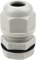 XHF 50 Pcs 3/8" IP68 Strain Relief Nylon Cord Grip Waterproof NPT Cable Glands Adjustable UL Listed and RoHS Compliant(Grey)