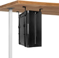 Under Desk PC Mount with Anti Scratch Sponge, Adjustable CPU Holder Bracket for Computer Tower (Black, Fixed)